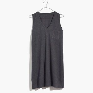 Madewell Charcoal V-Neck Sleeveless Cotton Dress Women’s Size Medium
